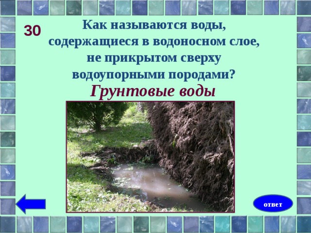 Как называют воду. Воды содержащиеся в водоносном слое не прикрытом сверху водоупорными. Грунтовые воды называются. Водоупорные породы грунтовые воды. Подземные воды не перекрытые сверху водоупорным.