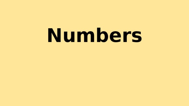 Numbers 