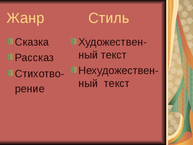 Художественный и нехудожественный текст 4 класс презентация