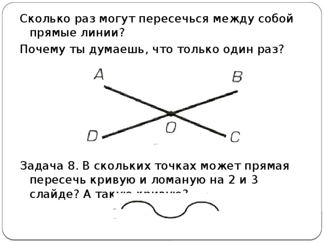 Сколько точек имеет 2 прямые