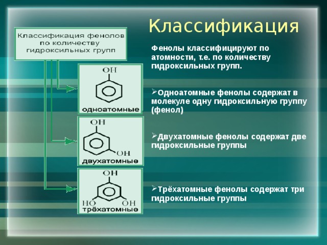 Виды изомерии фенолов. Фенолы классификация номенклатура изомерия. Фенолы номенклатура и изомерия. Фенолы классификация. Одноатомные двухатомные и трехатомные фенолы.