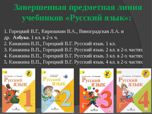 Русский язык азбука 1 горецкий. Азбука Горецкий в.г., Кирюшкин в.а., Виноградская л.а.. Завершенная предметная линия русский язык Канакина. Азбука Канакина. Завершенная предметная линия учебников это.