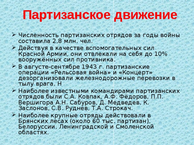 Численность партизан