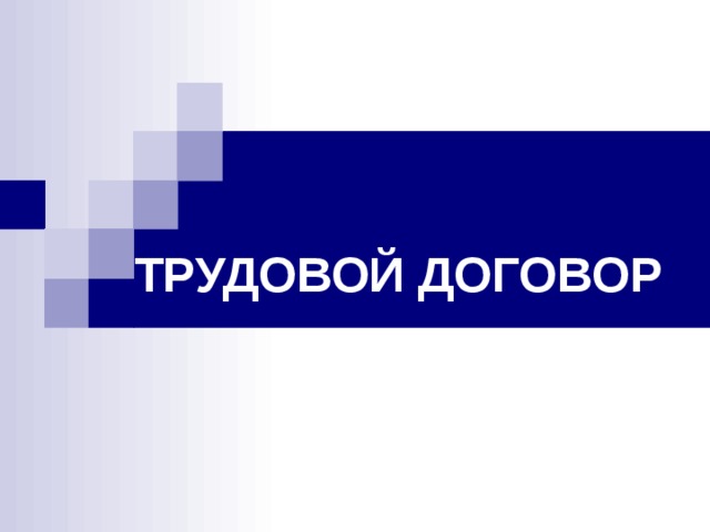 ТРУДОВОЙ ДОГОВОР 