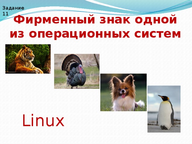 Задание 11 Фирменный знак одной из операционных систем Linux 
