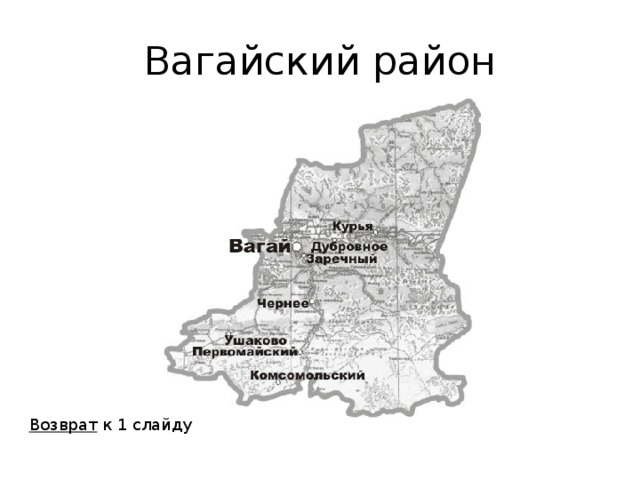 Карта вагайского района тюменской области с населенными пунктами подробная