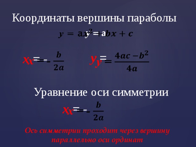 Составить уравнение координаты. Уравнение осей координат. Координаты вершины параболы. Напишите уравнение осей координат. Координаты вершины парабл.