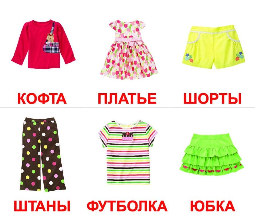 Картинки одежда для детей для занятий распечатать Тема "Виды одежды"