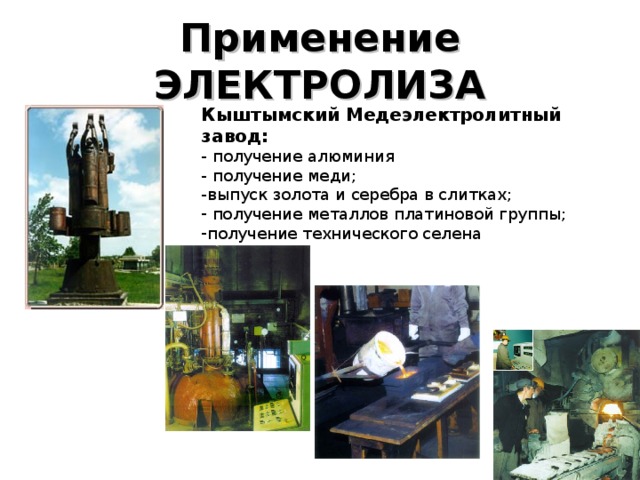 Техническое применение электролиза презентация