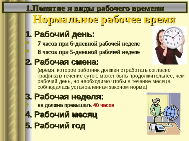 День понимания. Понятие и виды рабочего времени. Понятие и виды рабочей недели рабочей смены и рабочего дня. Рабочая смена и рабочий день. Понятие и виды раб времени.