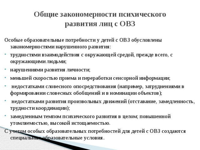 Лицо с особыми потребностями