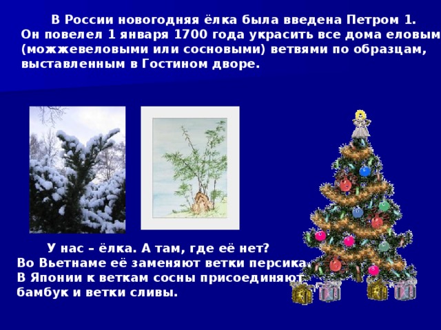 Презентация для начальных классов "Новый Год в России"