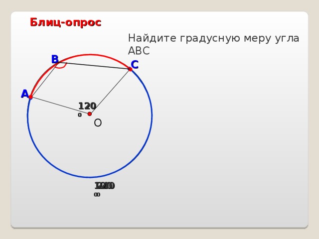 По данным рисунка найдите градусную меру дуги x 120 40