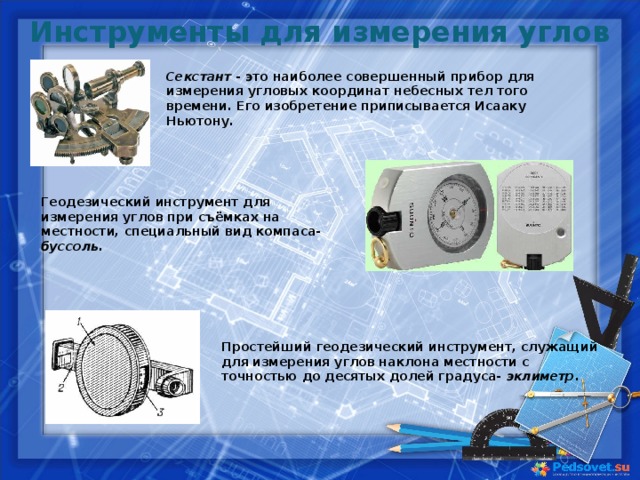 Инструменты для измерения углов углы в нашем доме проект