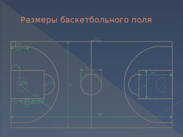 Какая высота баскетбольного. Баскетбольное поле Размеры. Площадь баскетбольного поля. Масштаб баскетбольного поля. Ширина баскетбольного поля.