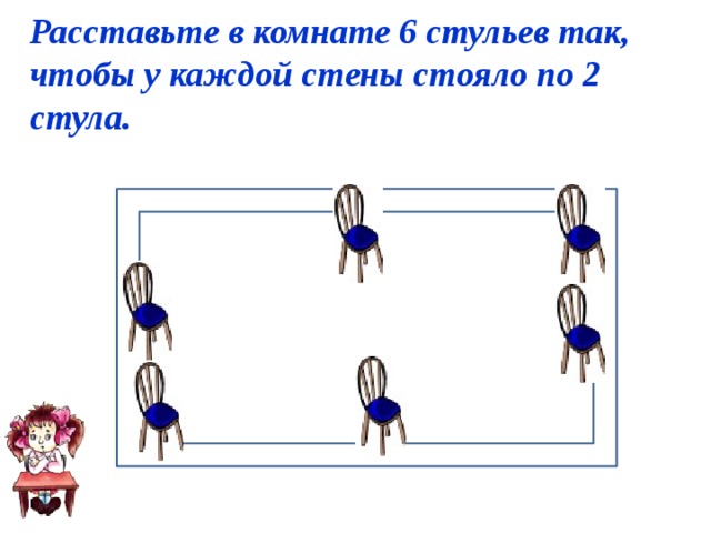 Как расставить 7 стульев у 4 стен комнаты