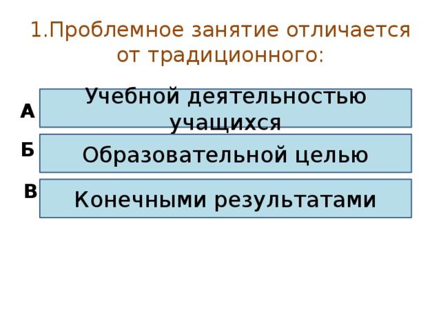 Что относят к недостаткам проблемного обучения ответ на тест