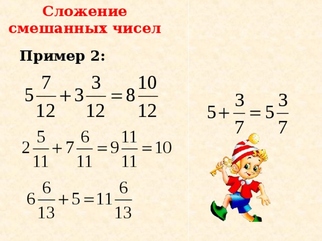 Сложение и вычитание смешанных чисел виленкин 5 класс презентация