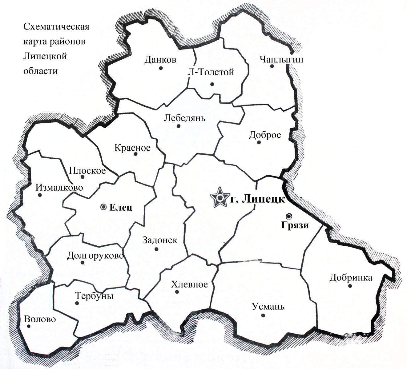 Контурная карта тульской области