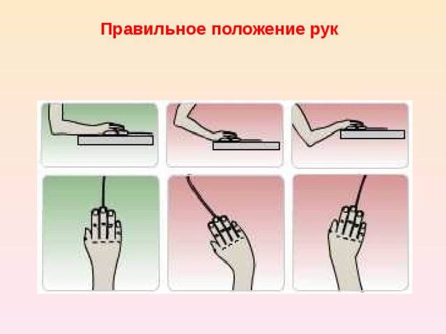 Правильное положение рук 