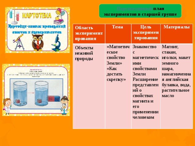 Неделя экспериментов план