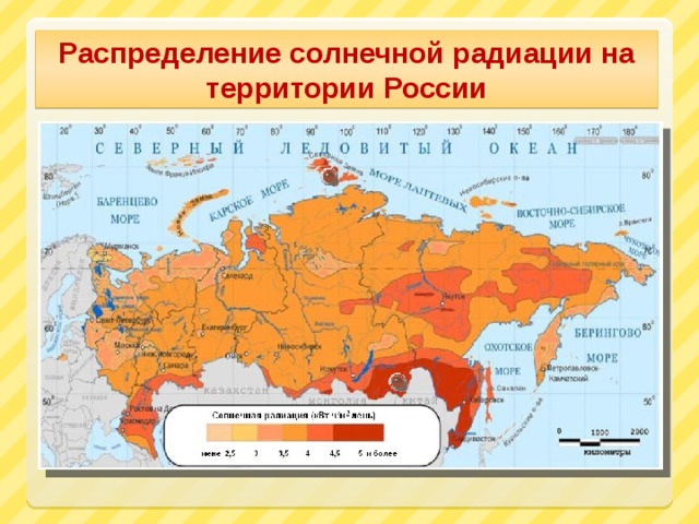 Карта солнечной радиации казахстана