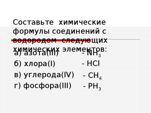 Составьте химические формулы соединений с хлором (i) …