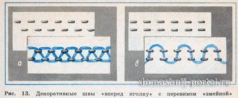 Шов шнурок схема