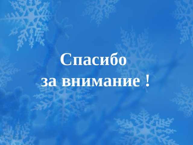 Спасибо  за внимание ! 