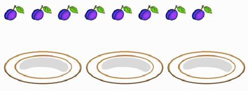 На первой тарелке было 12 слив а на второй в 3 раза меньше дорисуй схему