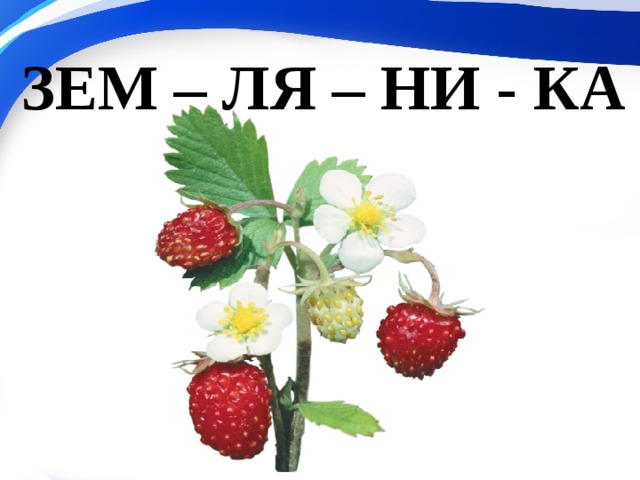 ЗЕМ – ЛЯ – НИ - КА 