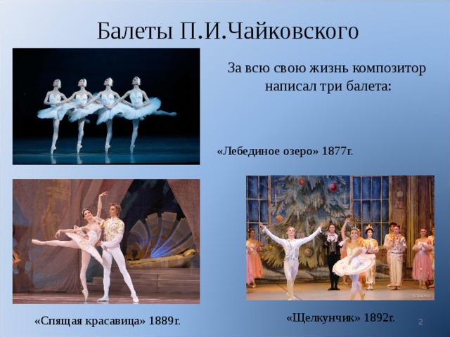 Три балета п.и Чайковского