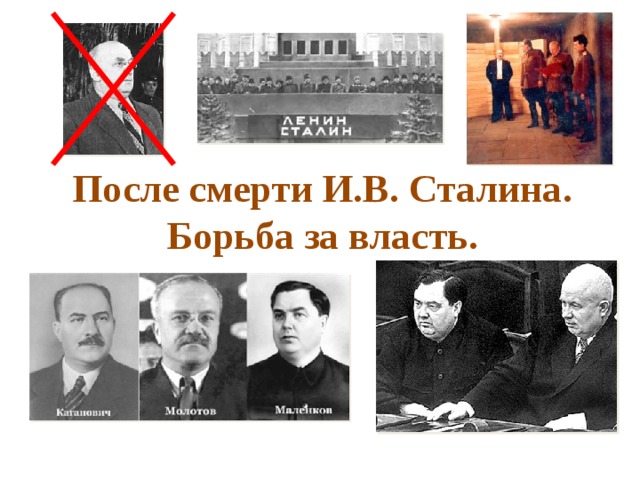После смерти И.В. Сталина. Борьба за власть.  