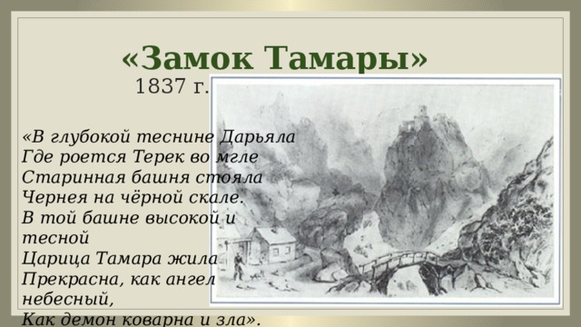 Лермонтов дары терека презентация 4 класс школа россии