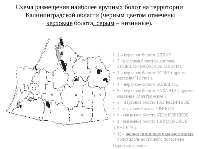 Контурная карта калининградской области заполненная