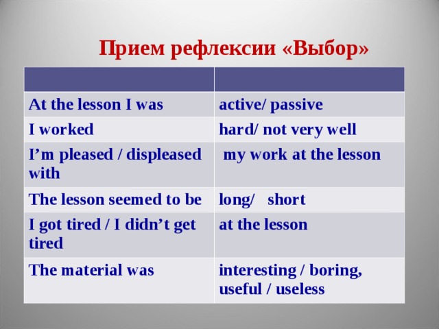 The lesson was really interest. Рефлексия the Lesson was. Рефлексия на уроке английского. Рефлексия на английском языке 7 класс. My work at the Lesson i was рефлексия.