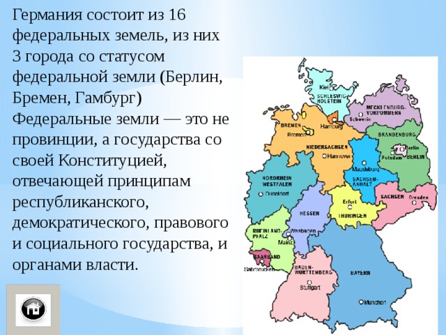 Карта германии с федеральными землями на немецком