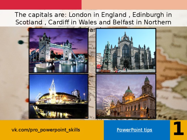 The capitals are: London in England , Edinburgh in Scotland , Cardiff in Wales and Belfast in Northern Ireland .   13 