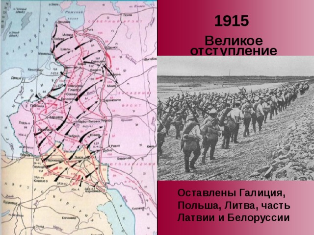 Май сентябрь 1916 волынь галиция и буковина. Карта 1 мировой войны великое отступление. Великое отступление русской армии 1915.