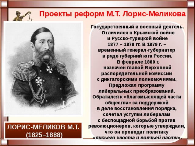 Лорис меликов презентация