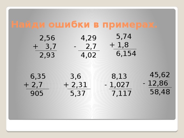 Сложение десятичных дробей (технологическая карта урока для ребенка с ОВЗ)