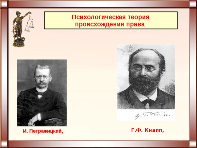 Психологическая теория происхождения права презентация