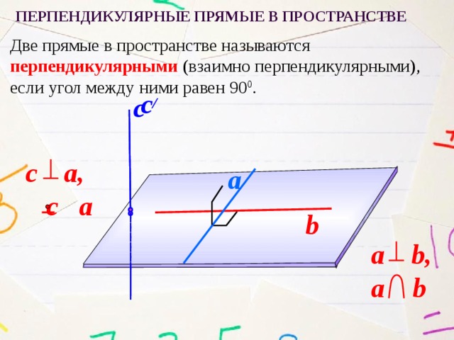 Рисунок перпендикулярной прямой