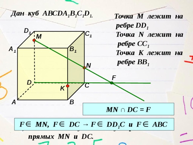 Ребро давай. Точка n. Аксиома куб.