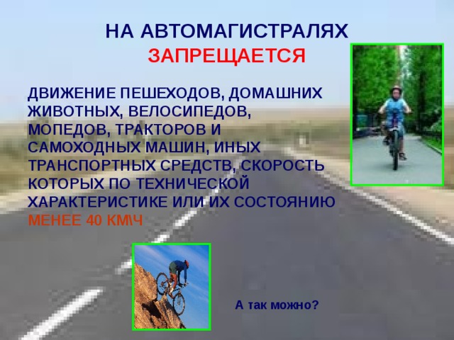 Безопасное поведение на дорогах велосипедистов и водителей мопедов обж 8 класс