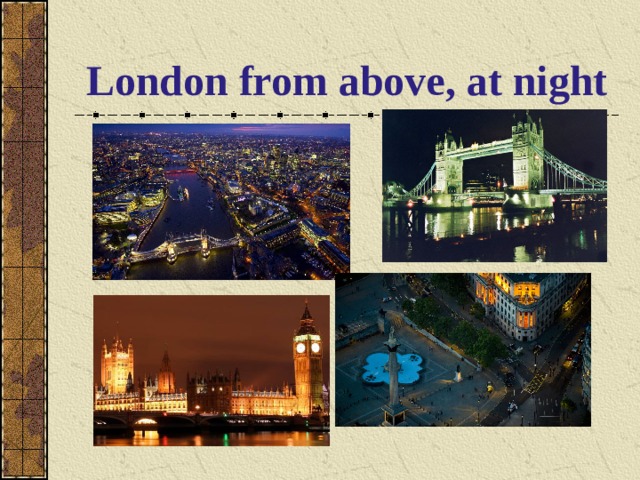 London from above, at night 