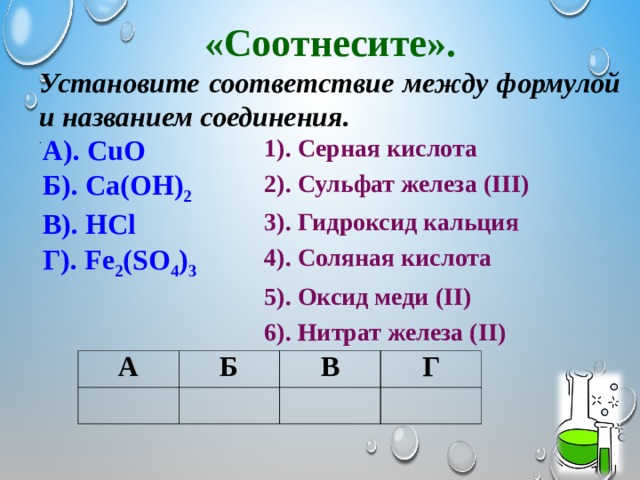 Установите соответствие между формулой соединения и степенью