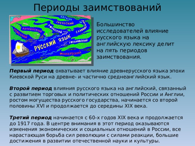 Определение взаимоотношений на английском. Основные периоды активного заимствования в языке. Заимствования в среднеанглийский период. Взаимосвязь английского и русского языков. 3. Периодизация заимствований в русском языке..