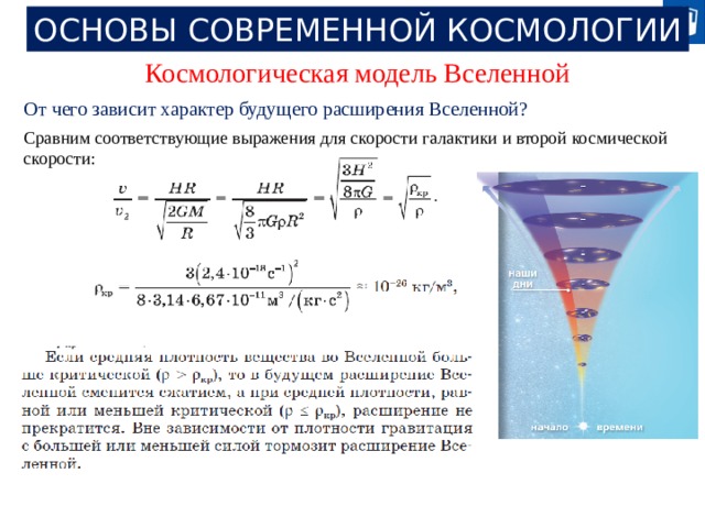 Космологические модели вселенной презентация