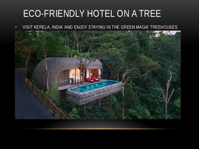 ECO-FRIENDLY HOTEL ON A TREE VISIT KERELA, INDIA AND ENJOY STAYING IN THE GREEN MAGIK TREEHOUSES. 